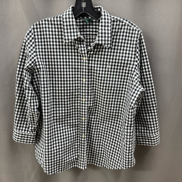 Ralph Lauren Tops - Ralph Lauren Size LP Black and White Plaid Women’s Shirt